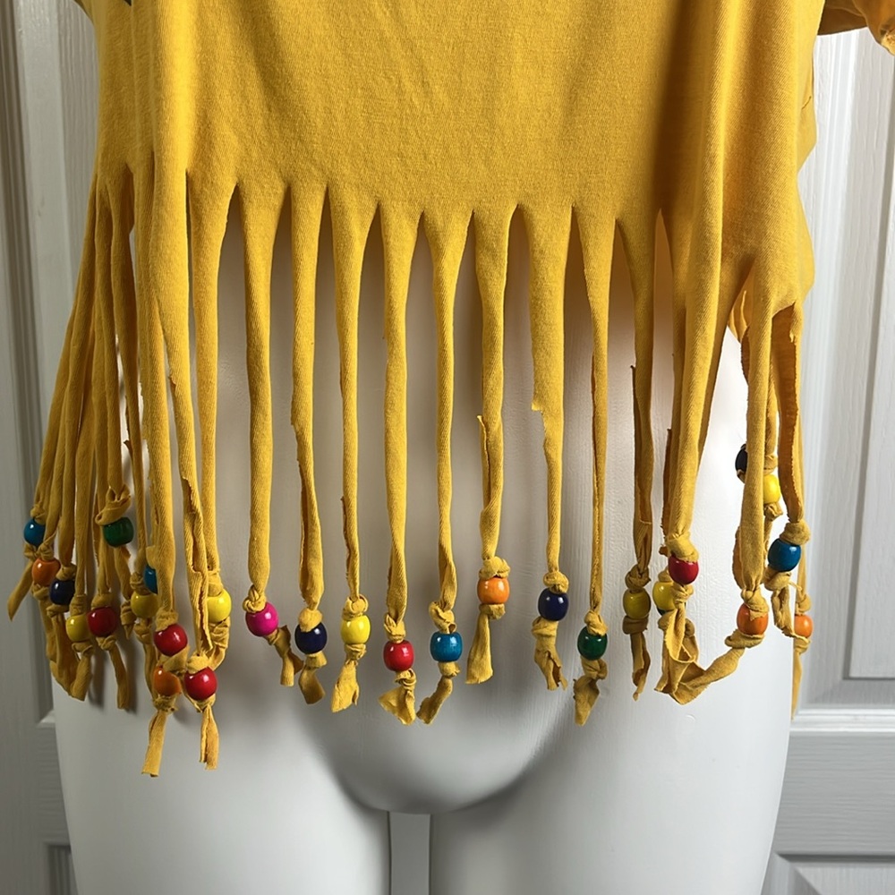 Shredded And Beaded “Faith” Festival Top - Picture 2 of 5